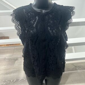 Express Black Lace Blouse